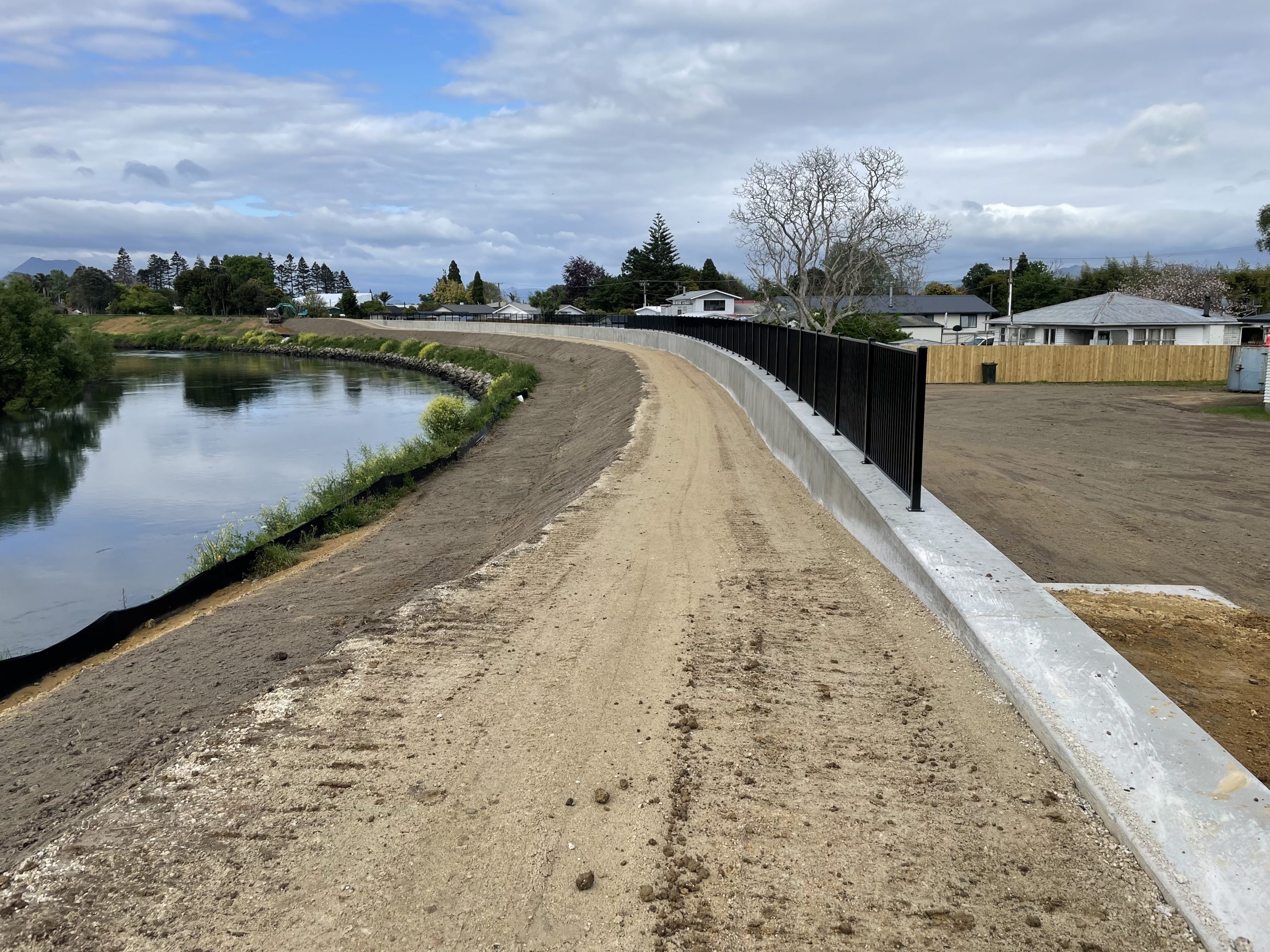 College Road Floodwall Tracks Concrete